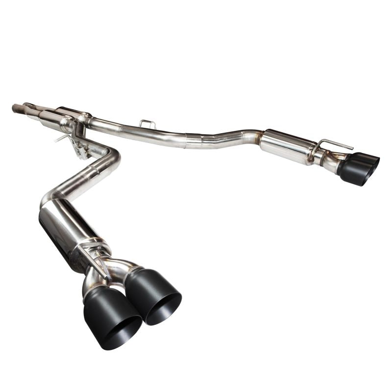 Kooks® (15-21) Challenger SRT Hellcat 304SS 3" Cat-Back Exhaust System w/ 4" Black Slash Cut Tips - 10 Second Racing