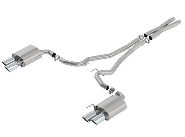 Borla® (18-22) Mustang GT Convertible S-Type 2.5" 304SS Cat-Back System without AEV - 10 Second Racing