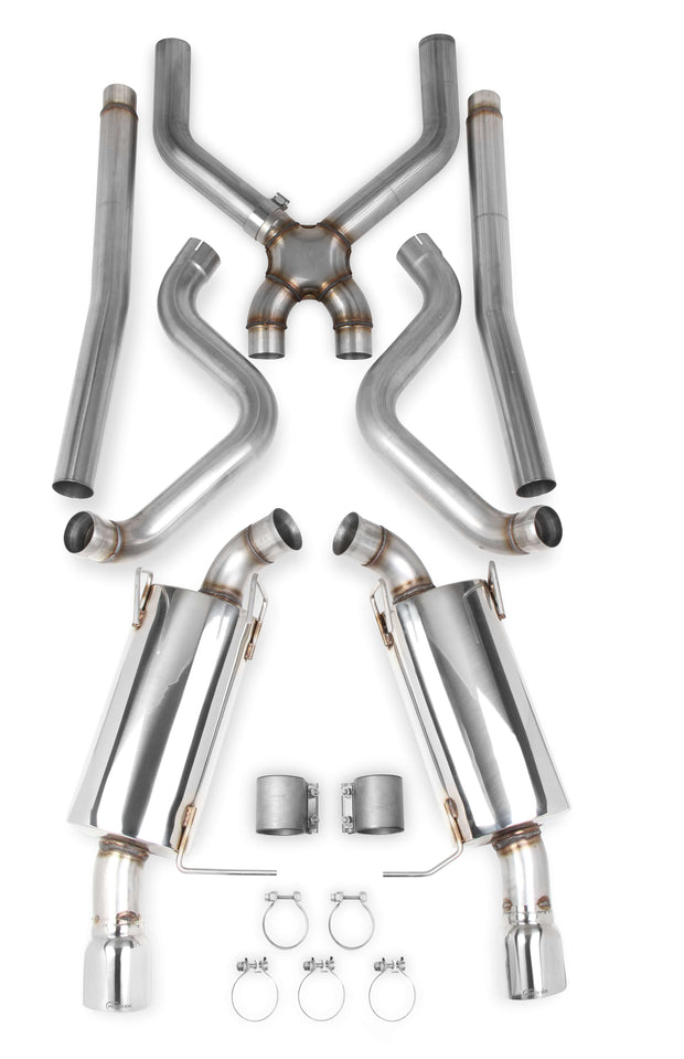 Hooker® (11-14) Mustang GT 304SS 3" Header-Back Exhaust Kit + X-Pipe (with mufflers) for Long Tube Headers