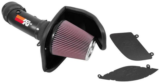 K&N® 69-2553TTK - 69 Series Typhoon® Aluminum Black Cold Air Intake System with Red Filter 