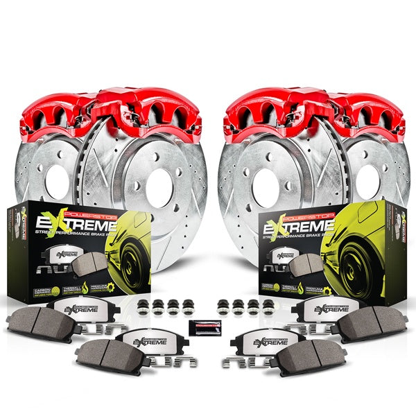 Power Stop® (05-23) Mopar V8 Z26 Street Warrior Brake Kit with Powder Coated Calipers (4-Piston Front Calipers)