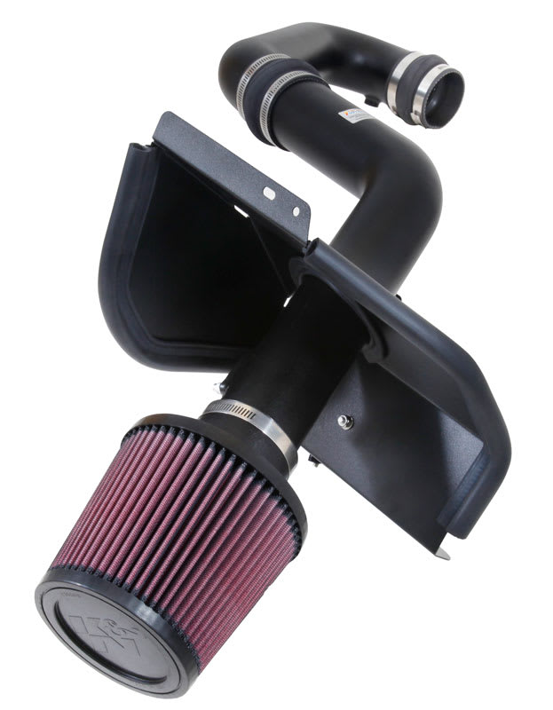K & N ® (14-15) Impreza 69 Series Typhoon® Complete Aluminum Black Cold Air Intake System with Red Filter