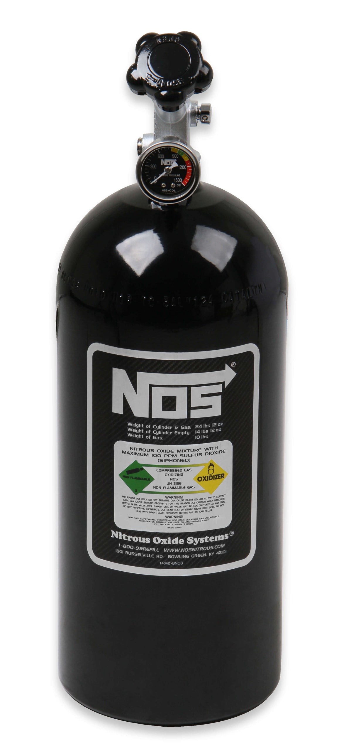 NOS® 10 LB Nitrous Bottle & Super Hi Flo Valve - 10 Second Racing