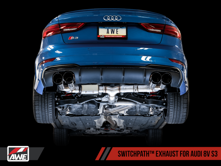 Awe Tuning® (15-20) Audi S3 304SS SwitchPath™ Cat-Back System