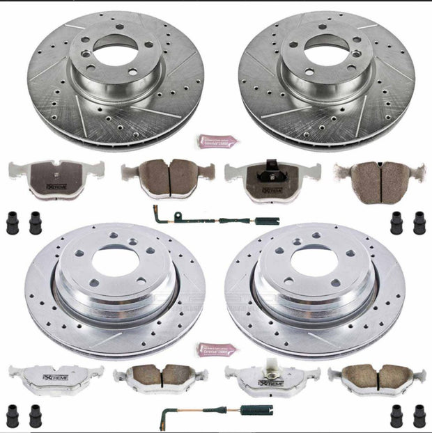 Power Stop® (00-03) BMW 5-Series Z26 Street Warrior Front/Rear Drilled/Slotted Brake Kit - 10 Second Racing