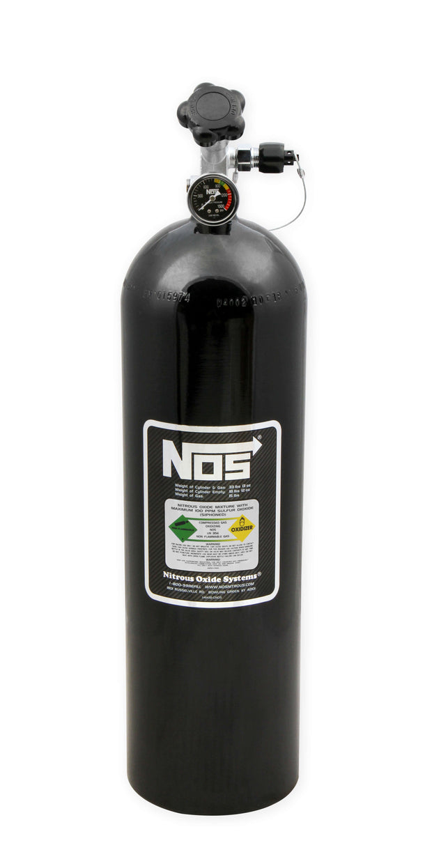 NOS® Nitrous Bottle & Super Hi Flo Valve - Includes Racer Safety Blow-Off & Gauge - 10 Second Racing