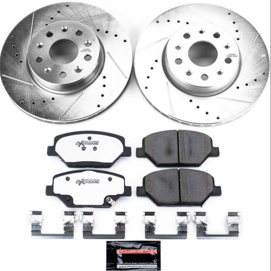Power Stop® (16-23) Camaro LT 1-Click Street Warrior Z26 Drilled/Slotted Brake Kit