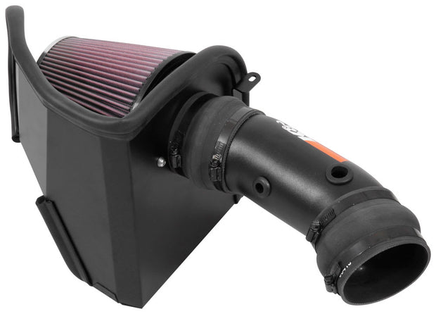 K&N® 69-2553TTK - 69 Series Typhoon® Aluminum Black Cold Air Intake System with Red Filter 