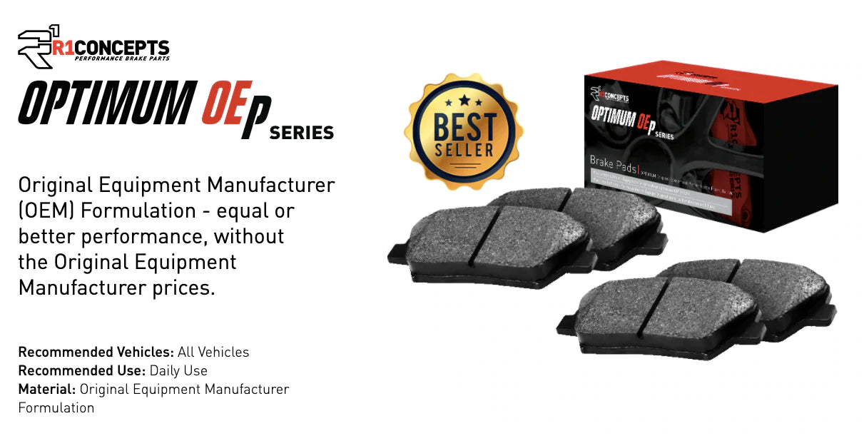 R1 Concepts® (16-23) Audi A4 Quattro Optimum OEp Series Front Brake Pads (1-PISTON FRONT CALIPER MODELS)