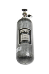 NOS® 12 lb 9 oz Nitrous Bottle w/ Carbon Fiber Finish & Super Hi Flo Valve - Includes Racer Safety Blow-Off - 10 Second Racing