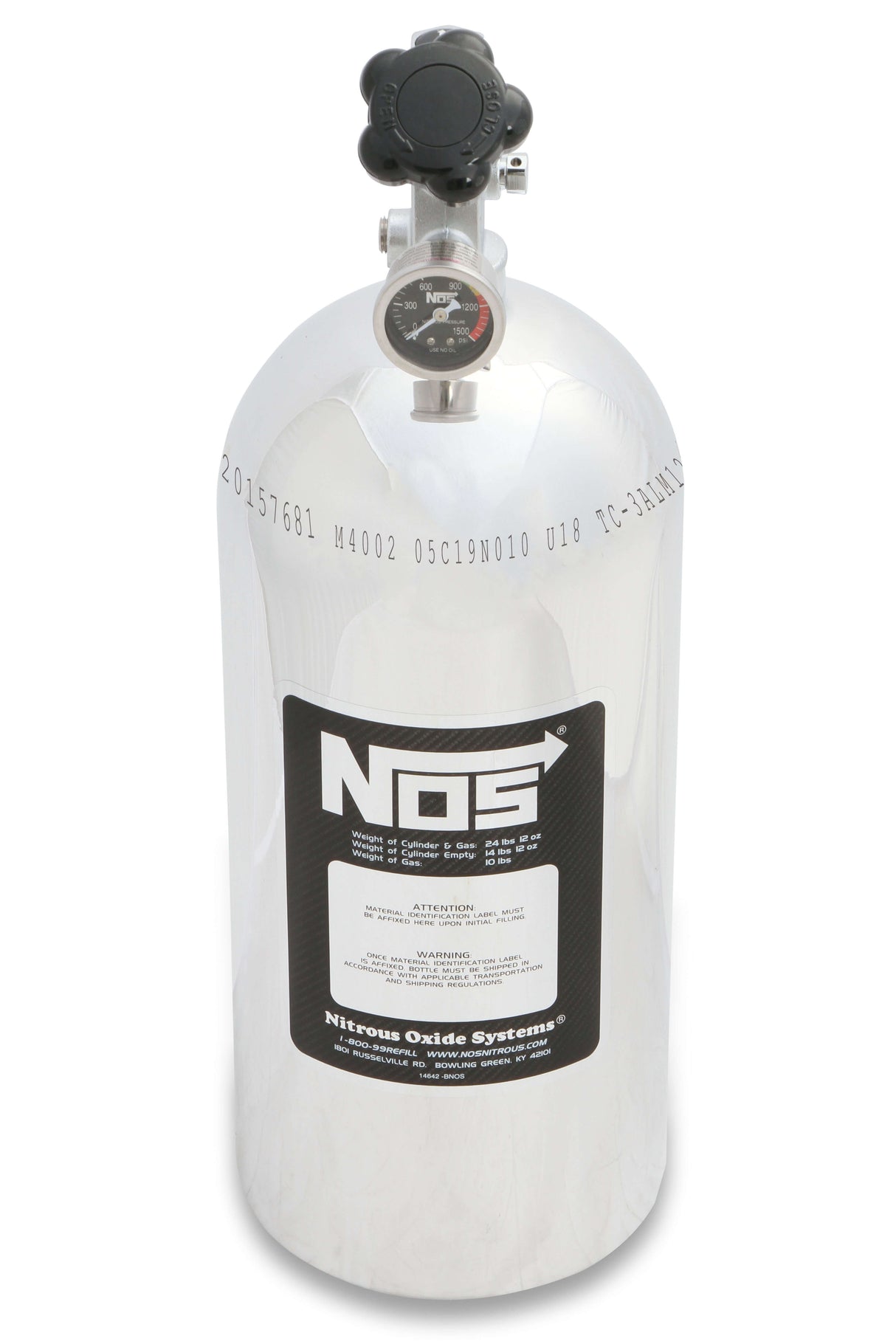 NOS® 10 LB Nitrous Bottle & Super Hi Flo Valve - 10 Second Racing