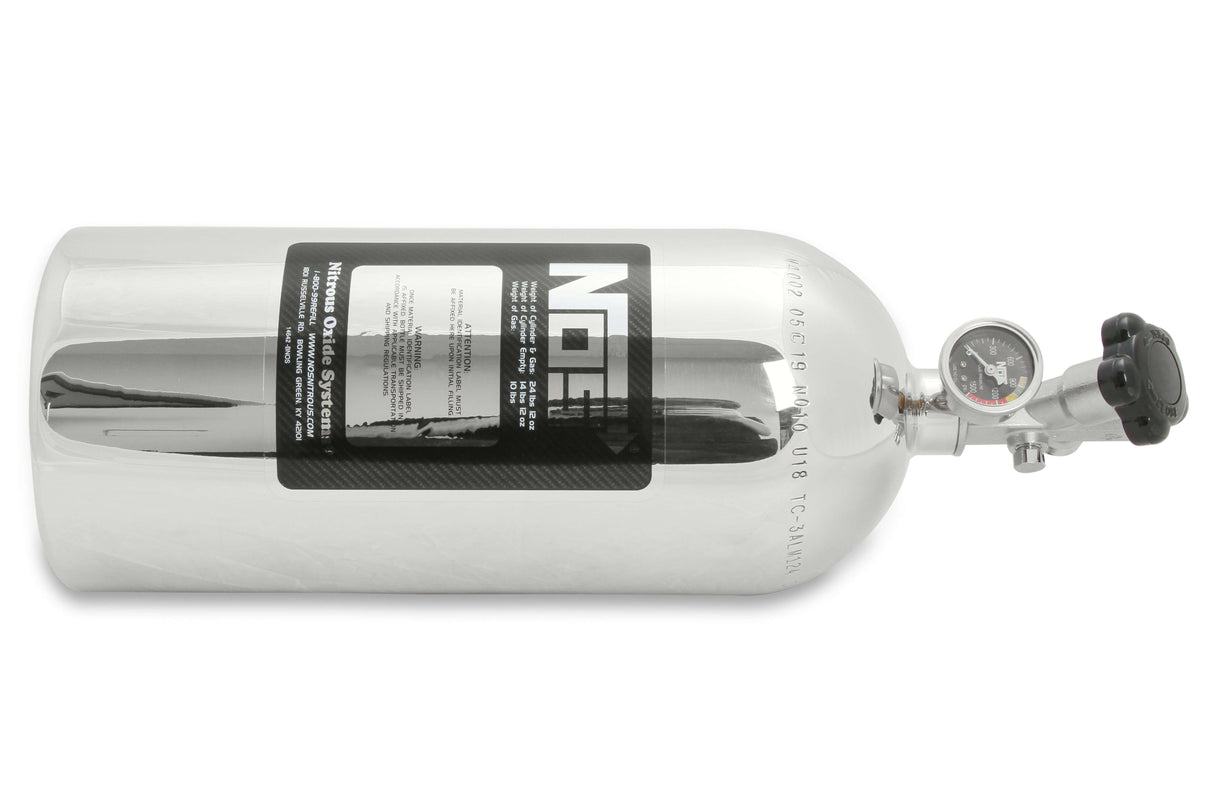 NOS® 10 LB Nitrous Bottle & Super Hi Flo Valve - 10 Second Racing