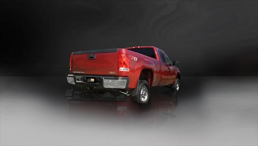Corsa® (07-10) Silverado/Sierra 2500 304SS Sport 3" Cat-Back System with 4" OD Tip (Extended Cab/Long Bed-157.5" WB)