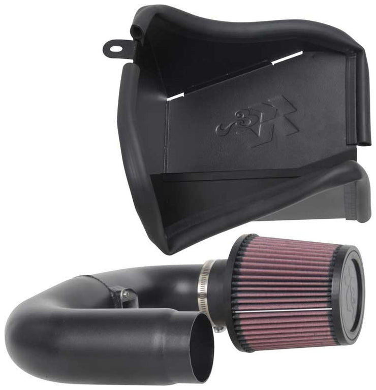 K & N ® (18-21) WRX 69 Series Typhoon Aluminum Black Cold Air Intake System with Red Filter