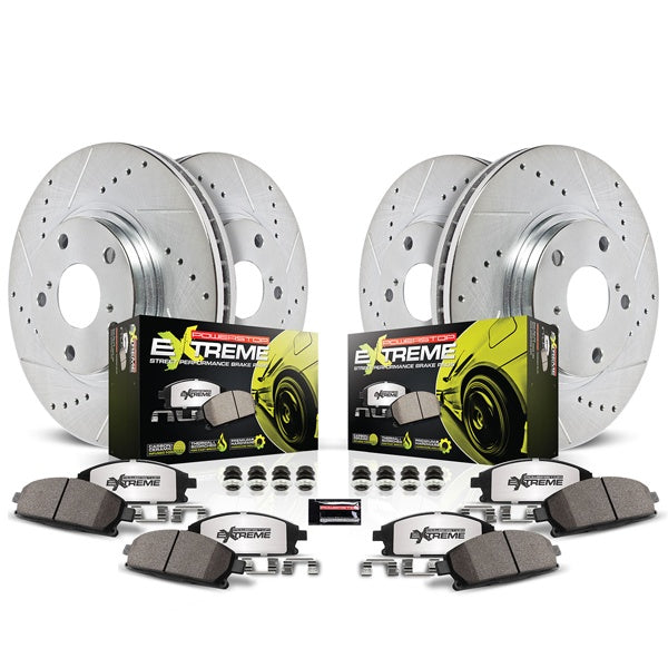 Power Stop® (09-16) Audi S4 1-Click Street Warrior Z26 Drilled/Slotted Brake Kit