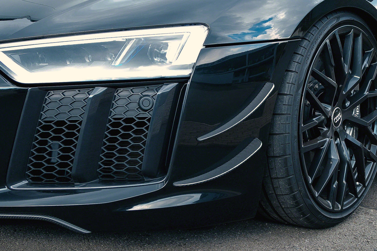 Capristo® (15-23) Audi R8 Carbon Fiber Front Spoiler and Front Fins Set
