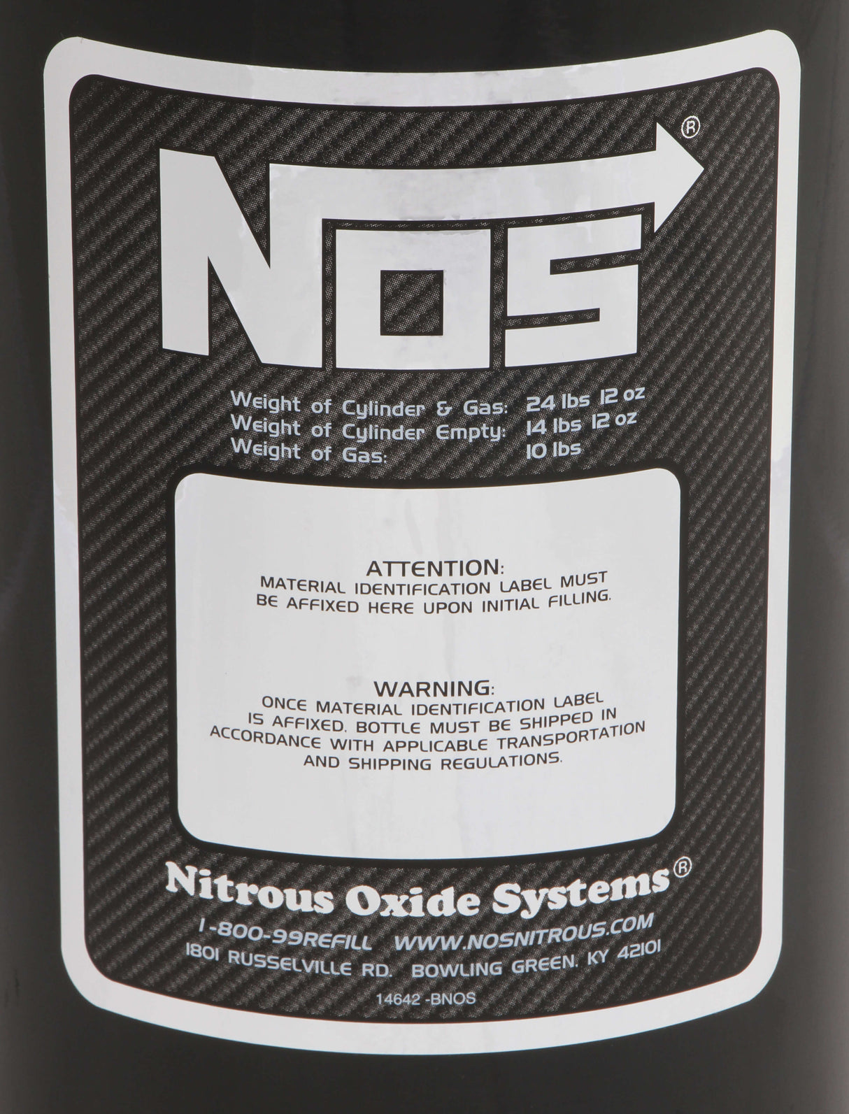 NOS® 10 LB Nitrous Bottle & Super Hi Flo Valve - 10 Second Racing