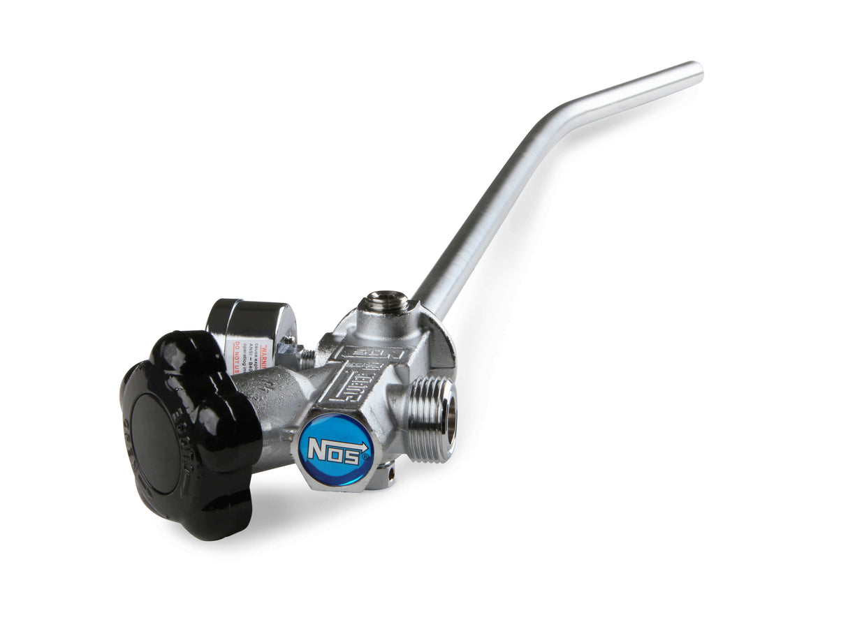 NOS® 15LB. & 20 LB. BOTTLE SUPER HI-FLOW VALVE ASSEMBLY WITH SIPHON TUBE AND BLUE GAUGE - 10 Second Racing