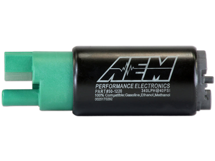 AEM® 340lph E85-Compatible High Flow In-Tank Fuel Pump (65mm, Offset Inlet)