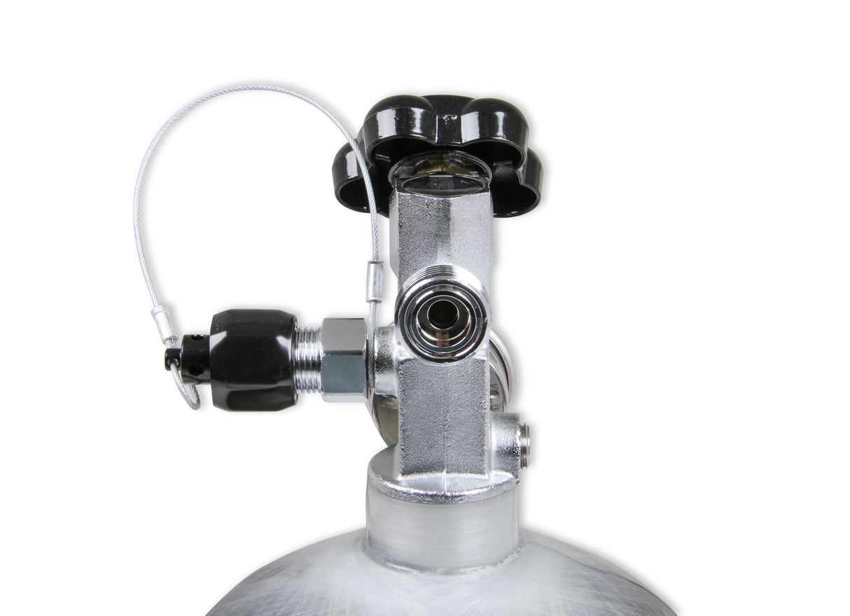 NOS® 12 lb 9 oz Nitrous Bottle w/ Carbon Fiber Finish & Super Hi Flo Valve - Includes Racer Safety Blow-Off - 10 Second Racing