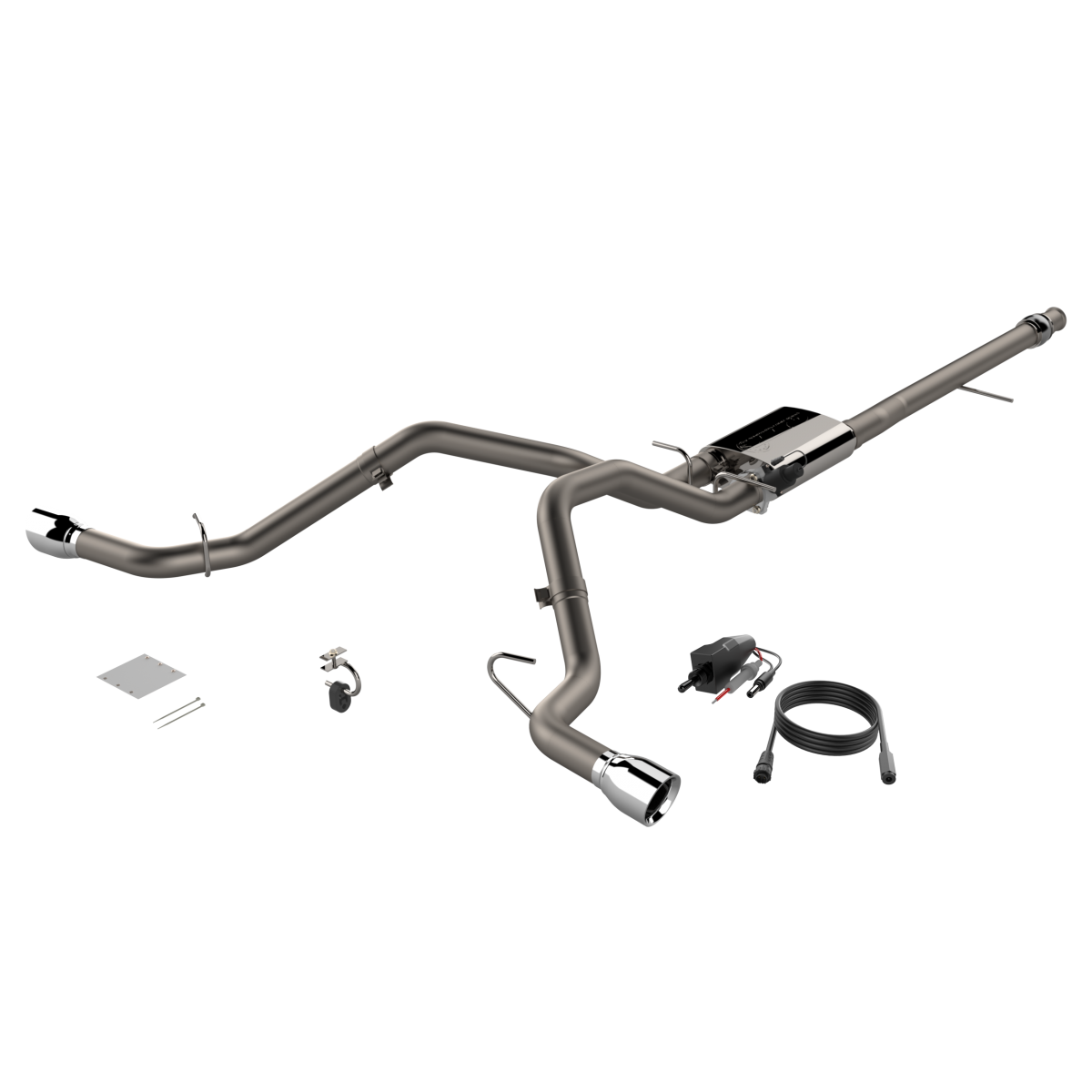 QTP® (14-18) Silverado/Sierra 304SS 3" Screamer Split Rear Exit Cat-Back System with 4.5" OD Tips