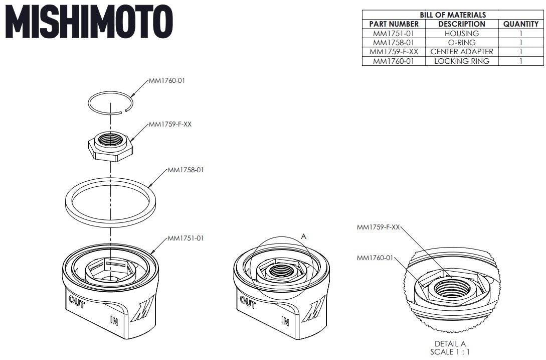 Mishimoto® Universal Remote Oil Filter Take Off Plate
