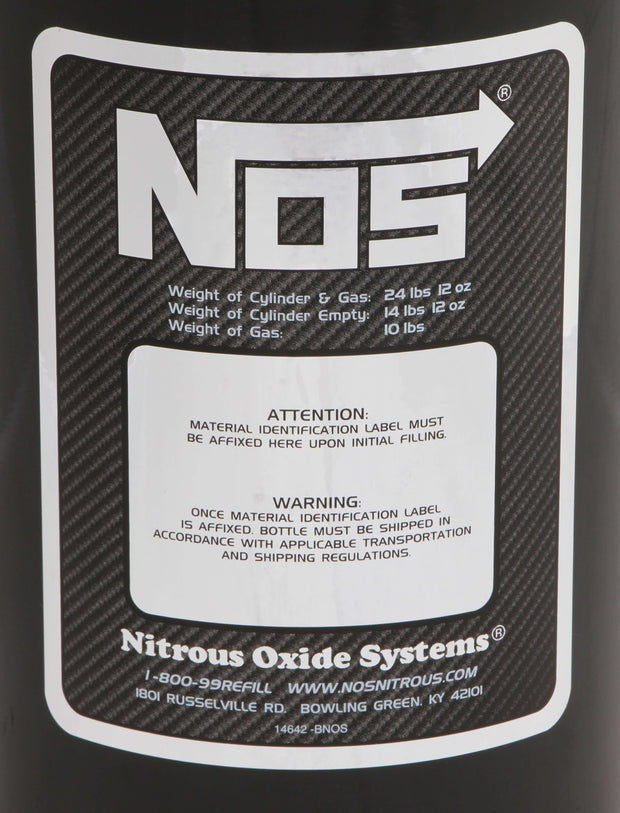 NOS® Nitrous Bottle & Super Hi Flo Valve - Includes Racer Safety Blow-Off & Gauge - 10 Second Racing