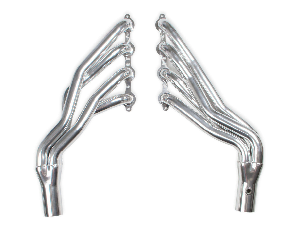 Flowtech® (07-13) GM Silverado 1-7/8" Polished Ceramic Mild Steel Long Tube Headers with Catless Y-Pipe