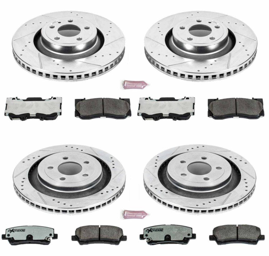 Power Stop® (15-21) Mustang EcoBoost/GT Z26 Street Warrior Brake Kit (4-Piston Front Calipers) - 10 Second Racing