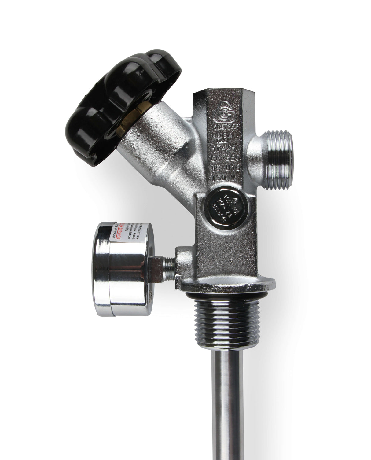 NOS® 10 LB. BOTTLE SUPER HI-FLOW VALVE ASSEMBLY WITH SIPHON TUBE & GAUGE - 10 Second Racing