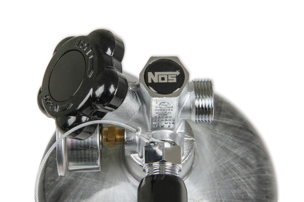 NOS® 12 lb 9 oz Nitrous Bottle w/ Carbon Fiber Finish & Super Hi Flo Valve - Includes Racer Safety Blow-Off - 10 Second Racing