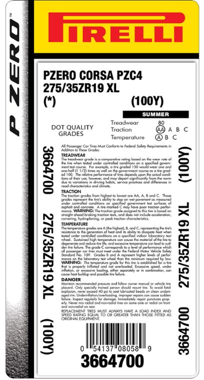 Pirelli® P ZERO™ CORSA (PZC4)