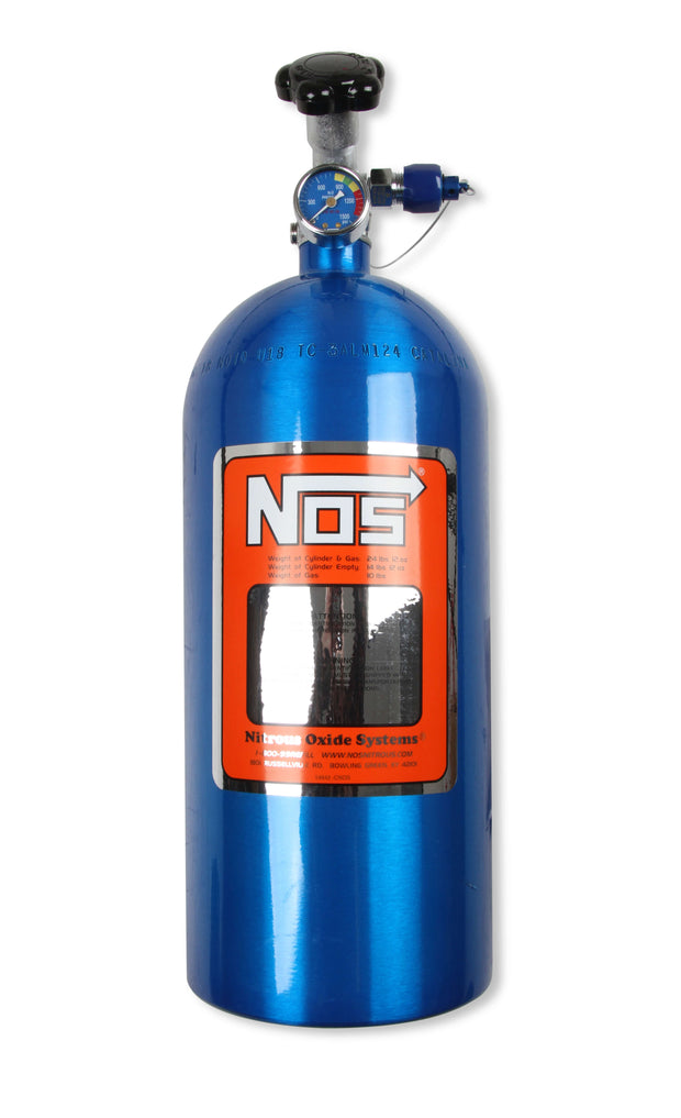 NOS® Nitrous Bottle & Super Hi Flo Valve - Includes Racer Safety Blow-Off & Gauge - 10 Second Racing