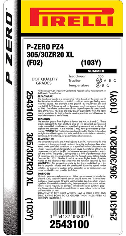 Pirelli® P ZERO™ (PZ4)