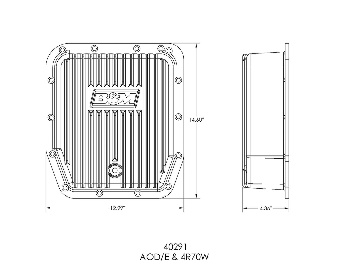 B&M® (84-04) Mustang AOD/AOD-E/4R70W Hi-Tek Transmission Pan