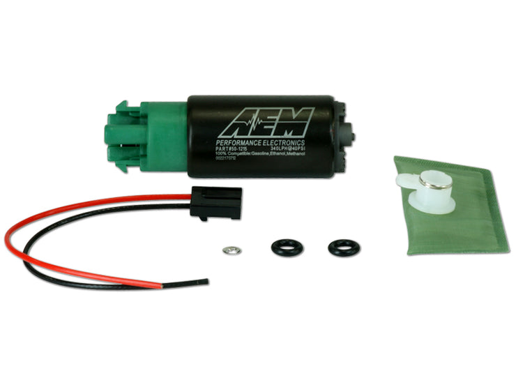 AEM® 340LPH E85-Compatible High Flow In-Tank Fuel Pump (65mm with hooks, Offset Inlet)