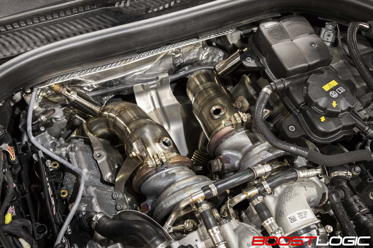 Boost Logic® (17-23) BMW M5 304SS 3" Catless Primary Down Pipes
