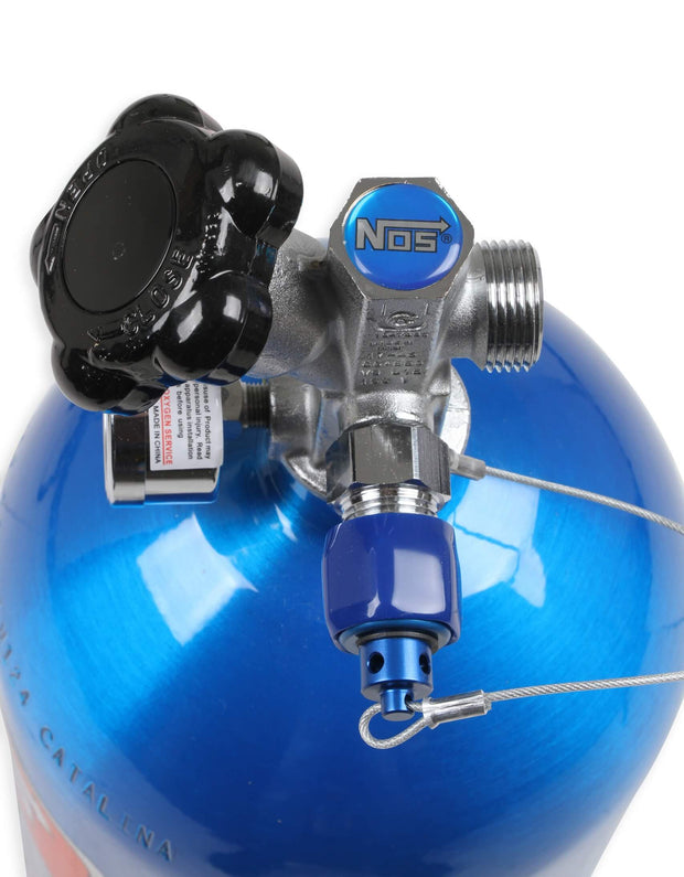 NOS® Nitrous Bottle & Super Hi Flo Valve - Includes Racer Safety Blow-Off & Gauge - 10 Second Racing