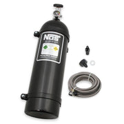NOS® Nitrous Bottle with Black Finish & Super Hi Flo Valve with Mounting Brackets & Gauge - 10 Second Racing