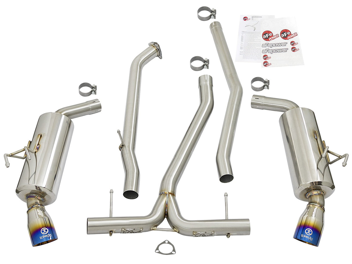 Takeda® (16-21) Civic Sedan 2-1/2" to 2-1/4" 304SS Dual Cat-Back System