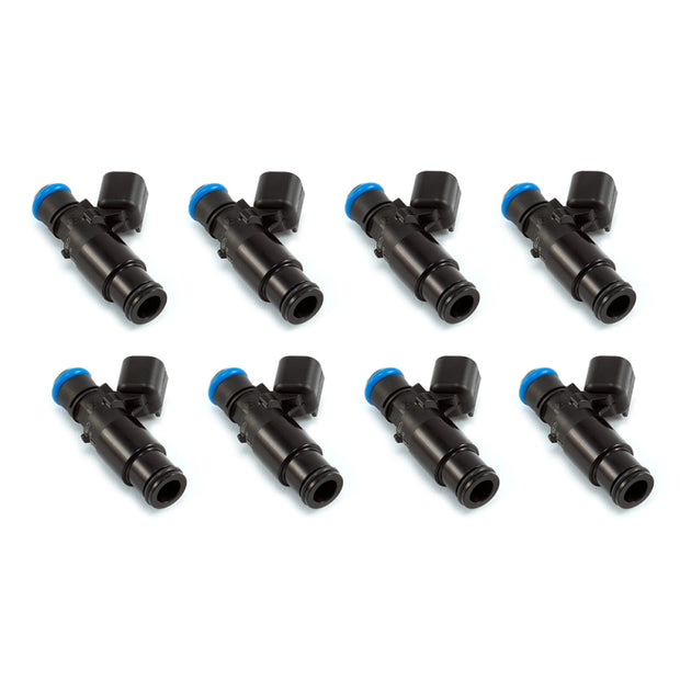 Injector Dynamics 2600-XDS Injectors - 48mm Length - 14mm Top - 14mm Bottom Adapter (Set of 8)