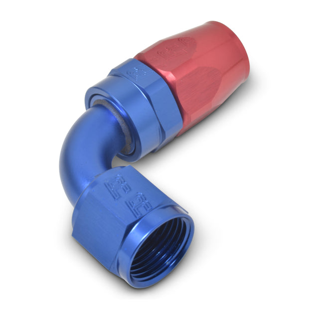 Russell Performance -4 AN Red/Blue 90 Degree Full Flow Hose End