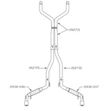 Flowmaster® 817556 - Outlaw™ Stainless Steel Dual Cat-Back Exhaust System with Split Rear Exit 