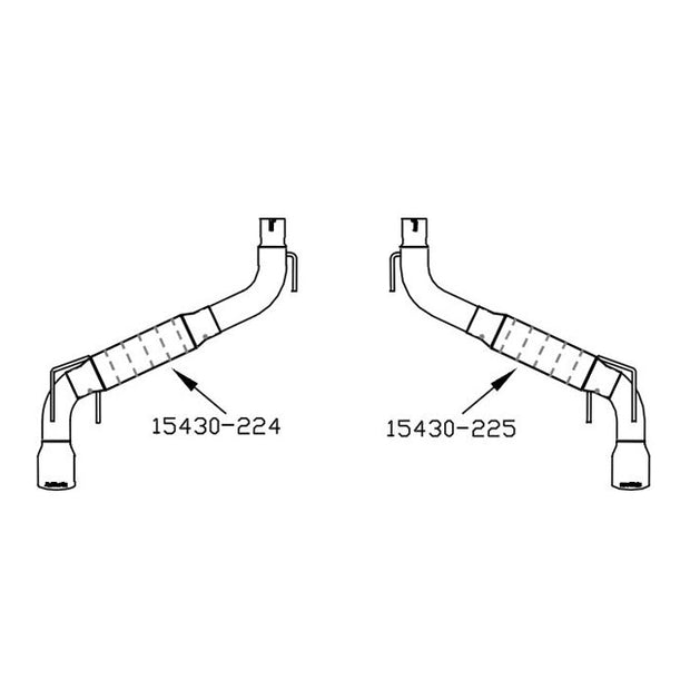 Flowmaster® 817504 - Outlaw™ Stainless Steel Dual Axle-Back Exhaust System with Split Rear Exit 