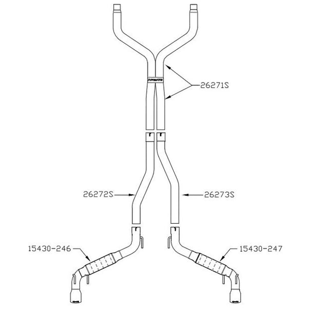 Flowmaster® 817556 - Outlaw™ Stainless Steel Dual Cat-Back Exhaust System with Split Rear Exit 