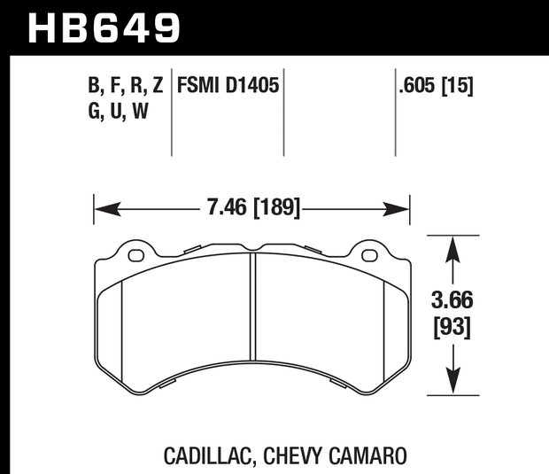 Hawk® (12-15) Camaro - Performance Street Brake Pads 