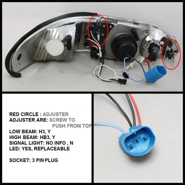 Spyder® 5010421 - Black Projector CCFL Halo Head Lights 