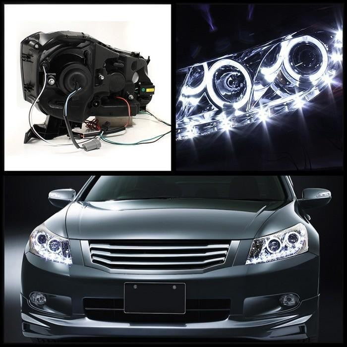 Spyder® 5010674 - Chrome Projector LED Halo Head Light 