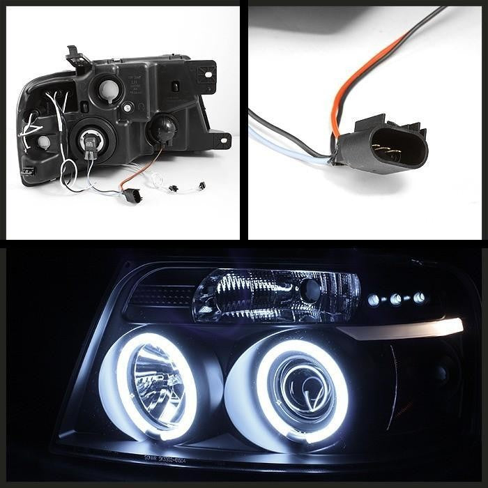 Spyder® 5030085 - Black Projector CCFL Halo Head Lights 