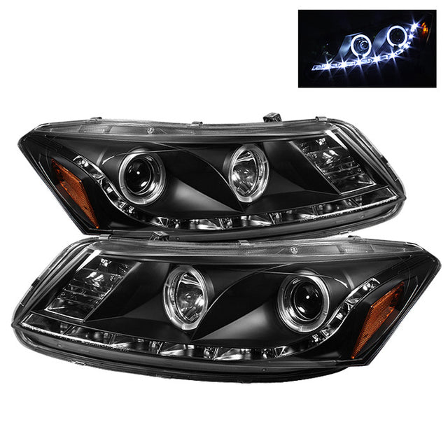 Spyder® 5010667 - Black Projector LED Halo Head Lights 